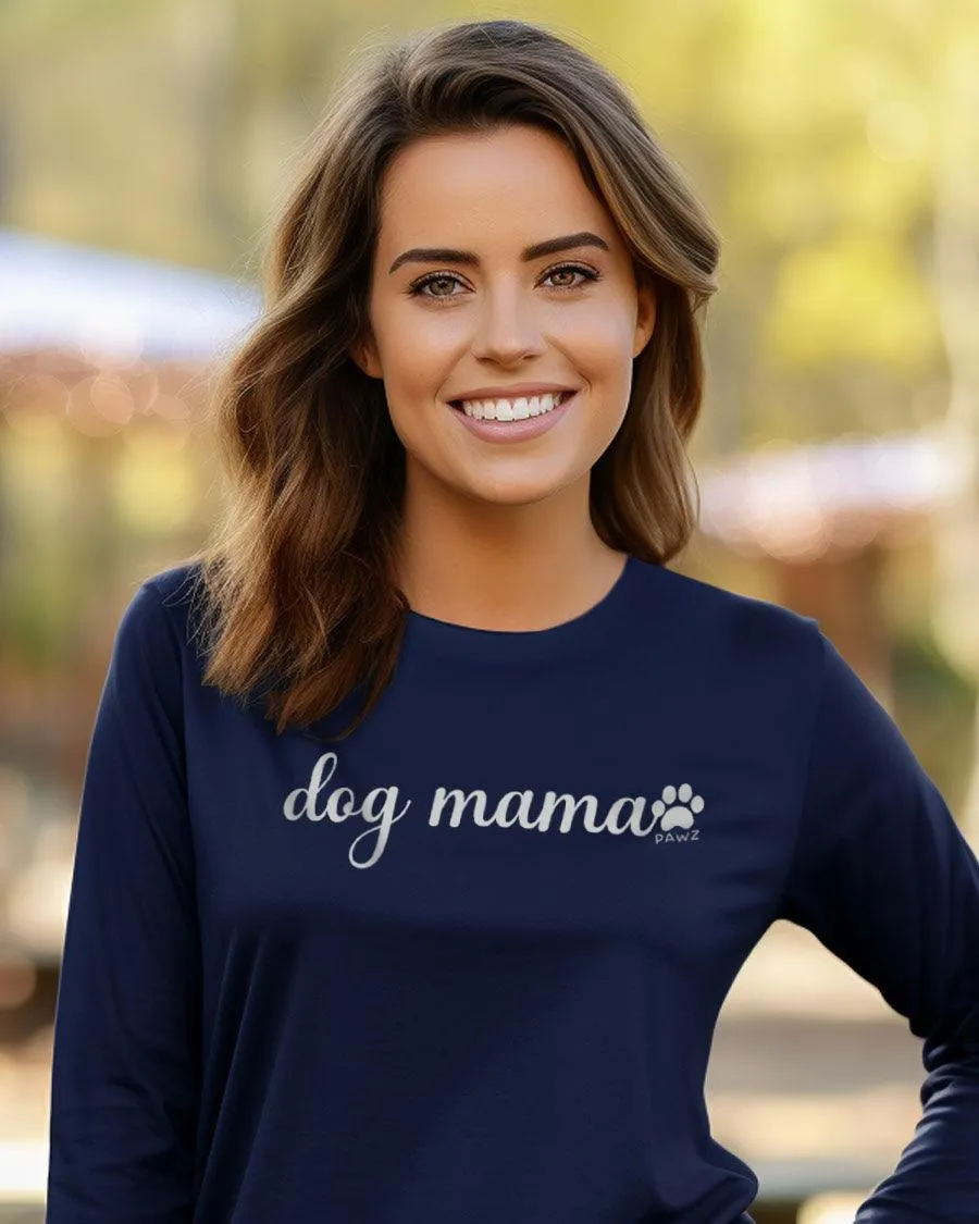 Dog Mama Script Long Sleeve T-Shirt sold by PAWZ