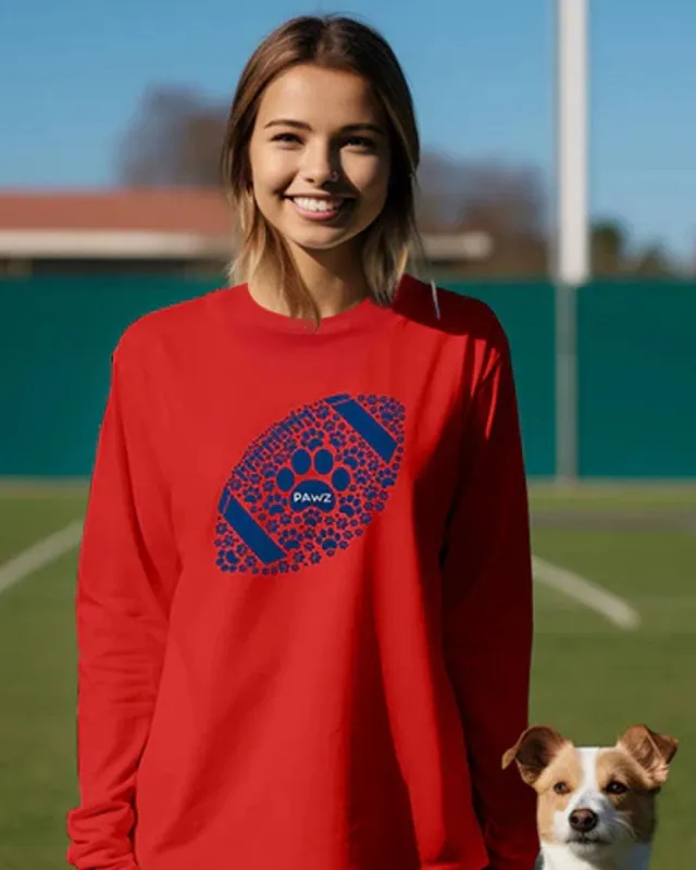 Pawz Football Team Long Sleeve - Blue sold by PAWZ