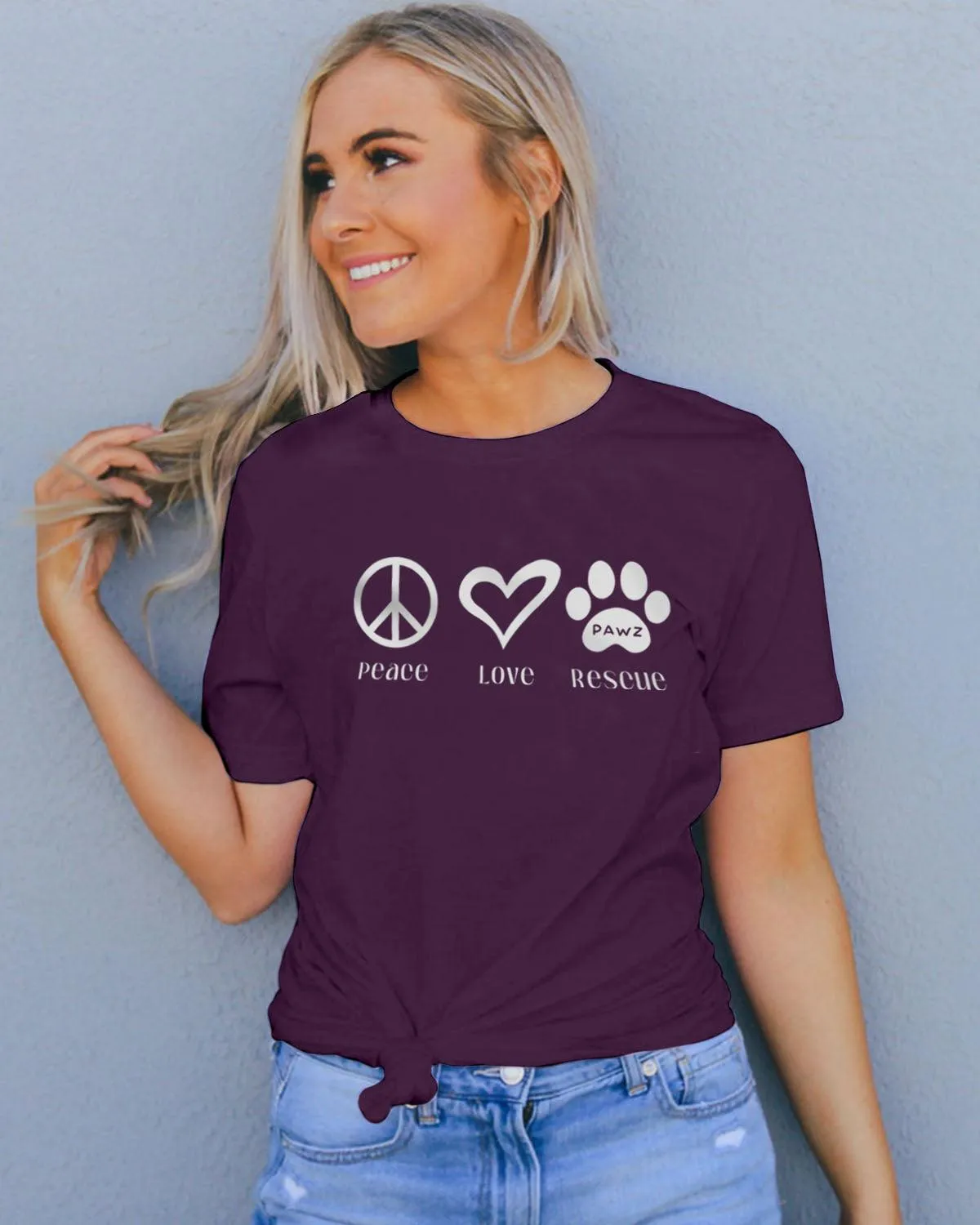 Peace Love Rescue Tee sold by PAWZ product image thumbnail 3
