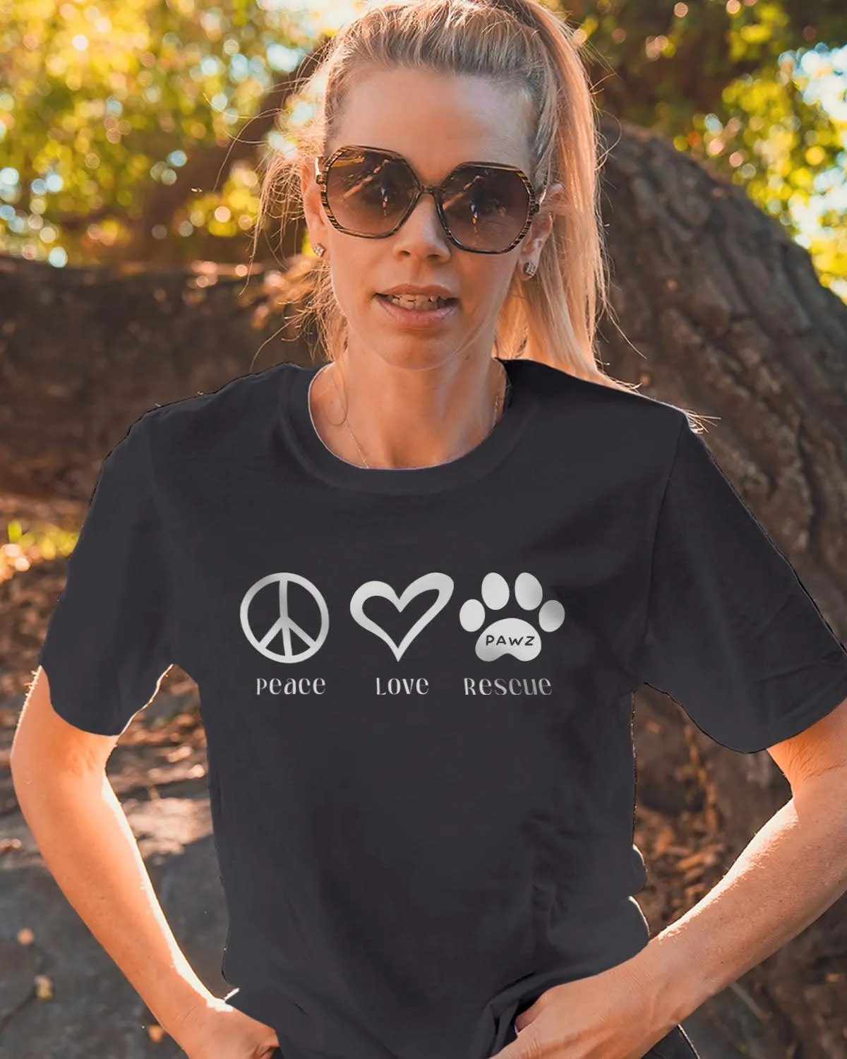 Peace Love Rescue Tee sold by PAWZ product image thumbnail 2