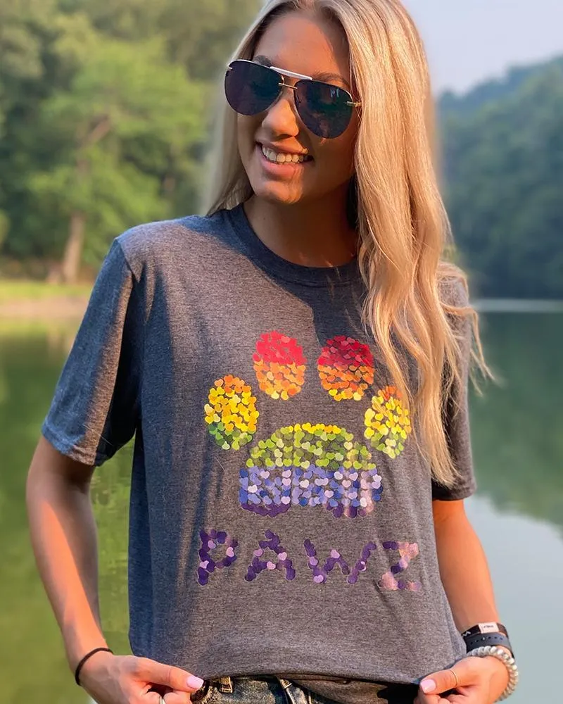 Rainbow Hearts Front Print Tee sold by PAWZ product image thumbnail 4