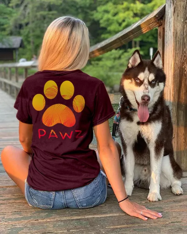 Sunset Palm Tee sold by PAWZ