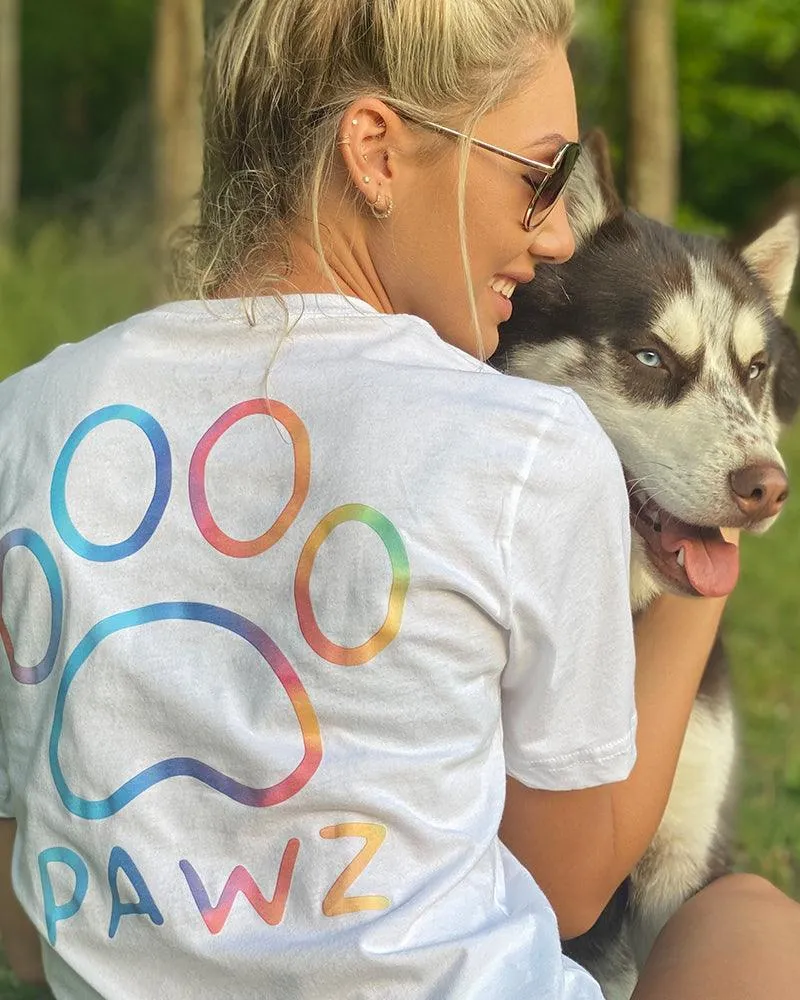 Rainbow Classic White V-Neck Tee sold by PAWZ product image thumbnail 4