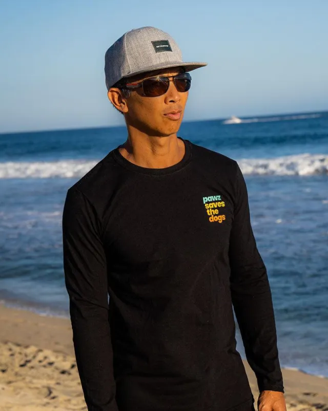 Men's Saves the Dogs Left Logo Black Lightweight Long Sleeve sold by PAWZ