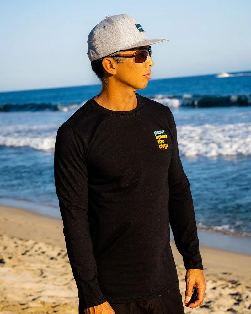 Men's Saves the Dogs Left Logo Black Lightweight Long Sleeve sold by PAWZ product image thumbnail 2