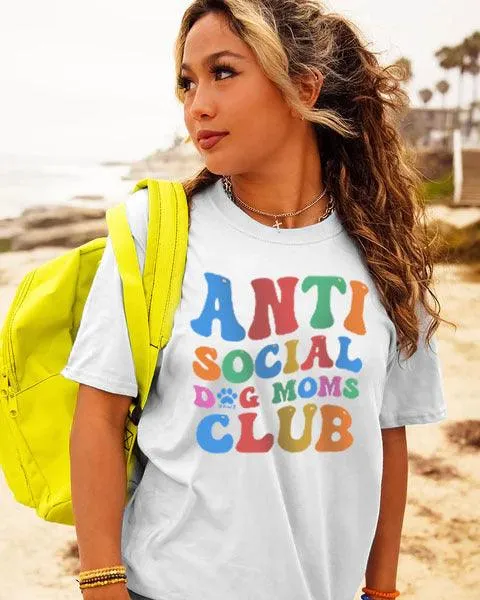 Anti Social Dog Moms Club Tee sold by PAWZ product image thumbnail 2
