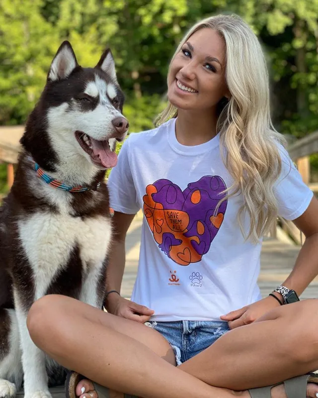 Pawz + Best Friends Animal Heart White Tee sold by PAWZ