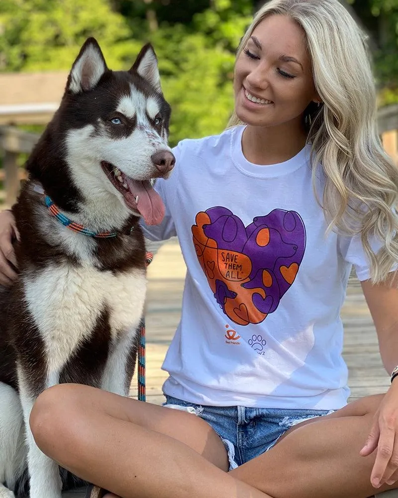 Pawz + Best Friends Animal Heart White Tee sold by PAWZ product image thumbnail 3