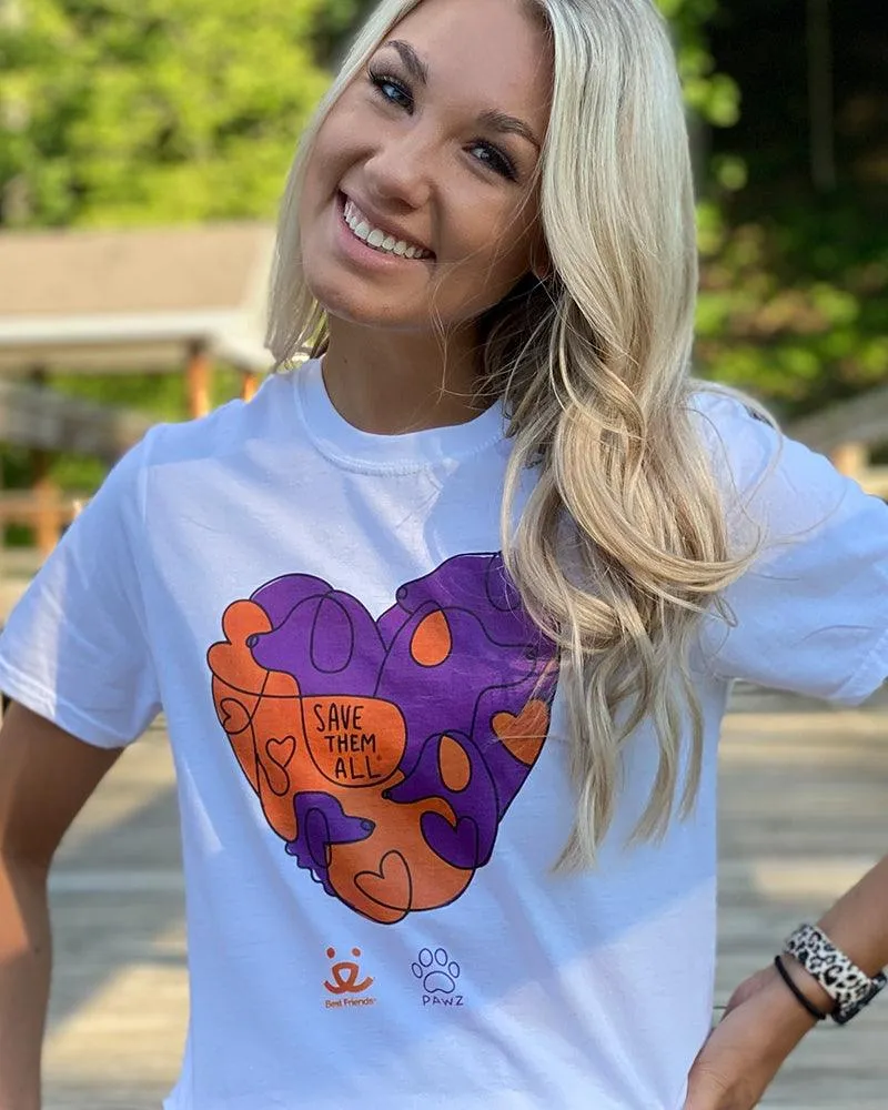 Pawz + Best Friends Animal Heart White Tee sold by PAWZ product image thumbnail 2