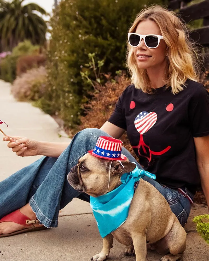 Red American Dog Black Tee sold by PAWZ