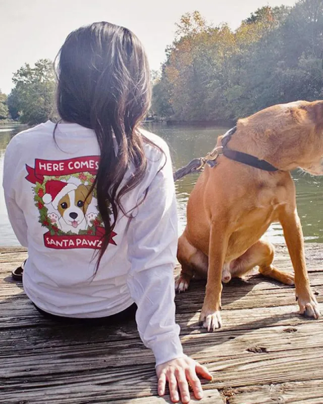 Here Comes Santa White Long Sleeve sold by PAWZ