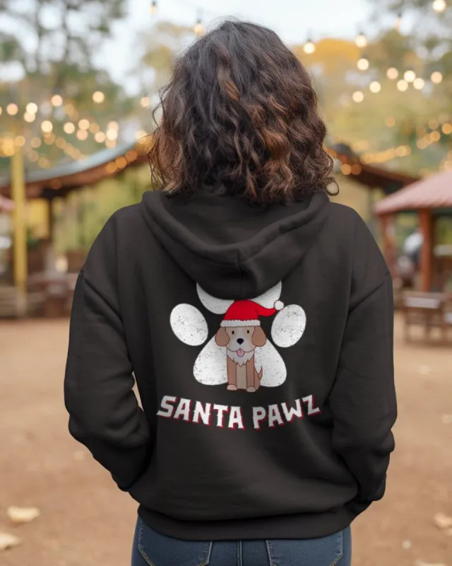 Santa Pawz Back Print Black Hoodie sold by PAWZ