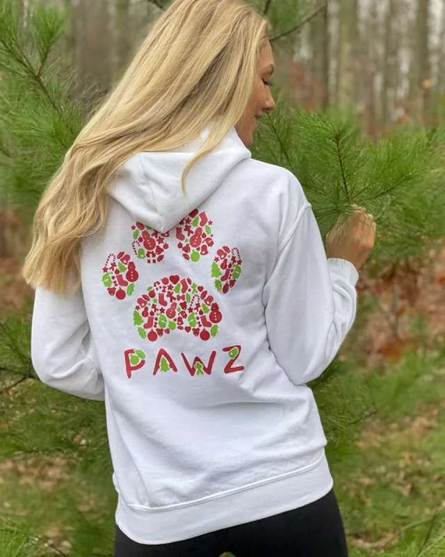 Holly Jolly Print White Hoodie sold by PAWZ