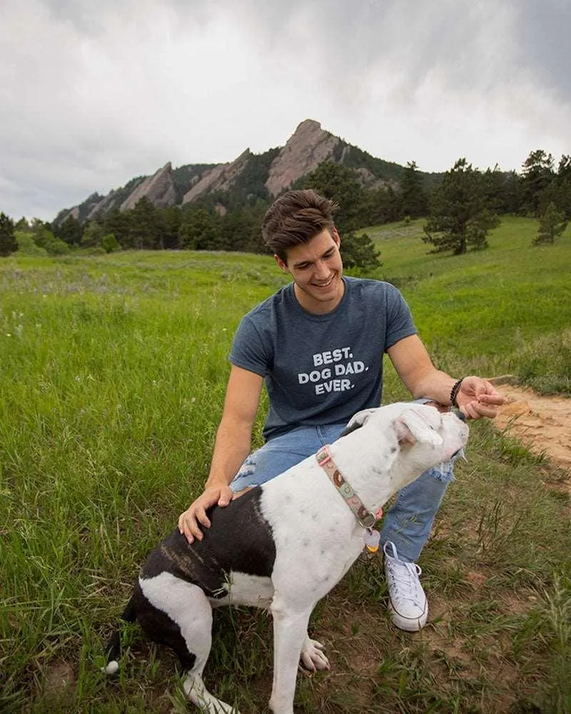 Men's Best Dog Dad Ever Charcoal Tee sold by PAWZ product image thumbnail 4