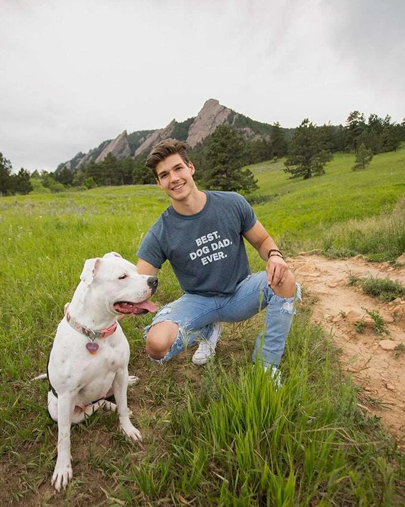 Men's Best Dog Dad Ever Charcoal Tee sold by PAWZ product image thumbnail 3