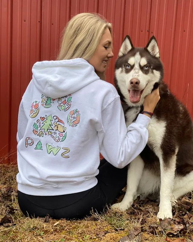 Whimsical Christmas White Hoodie sold by PAWZ