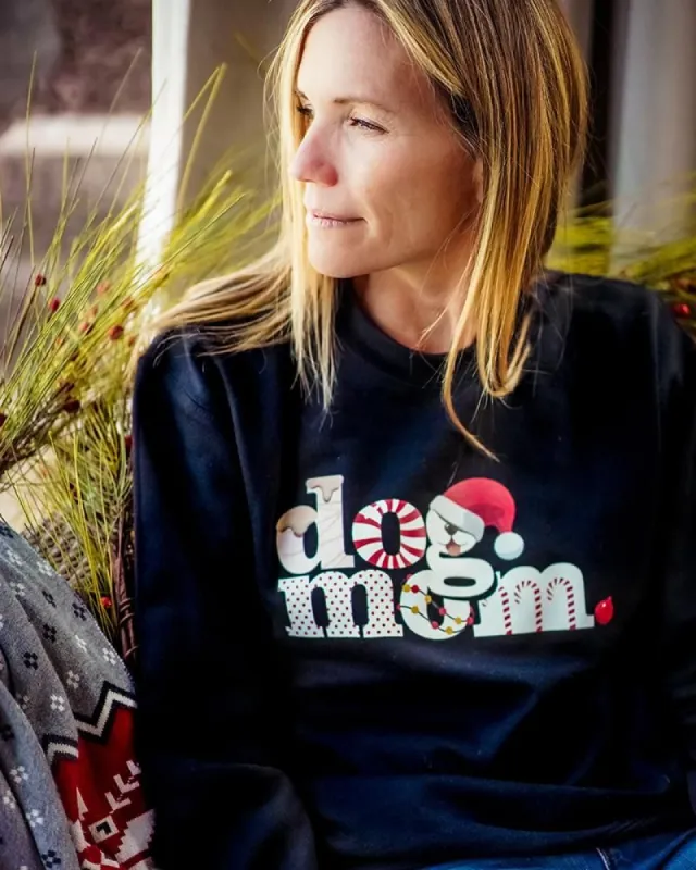 Holiday dog mom. Black Crewneck sold by PAWZ