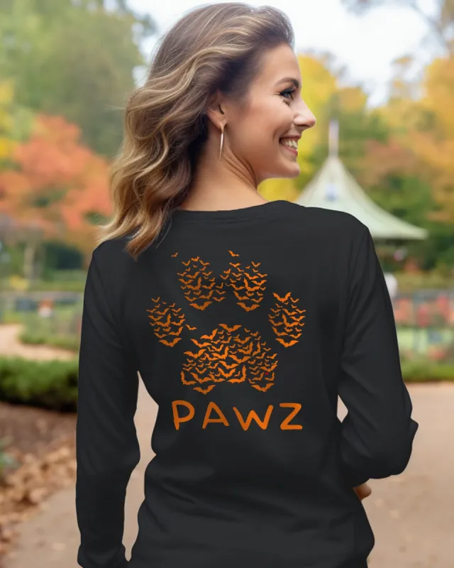 Pawz Bats Long Sleeve T-Shirt (Back Print) sold by PAWZ