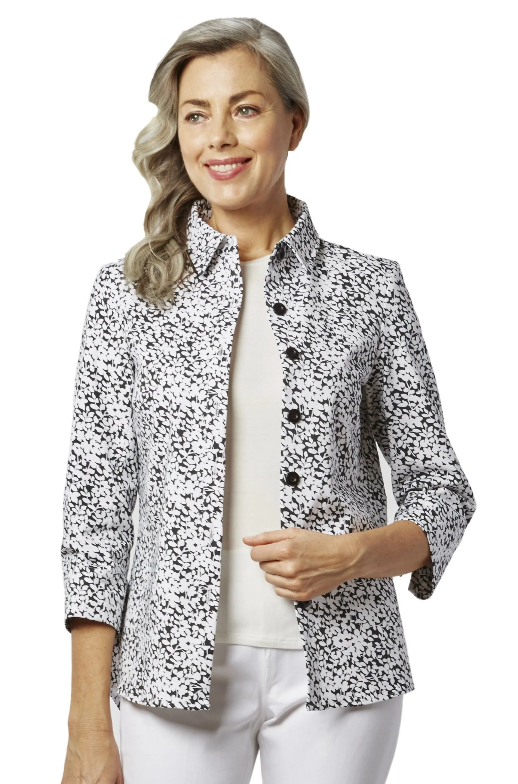 Ruth Shirt Jacket - Printed Stretch: FINAL SALE sold by Peace of Cloth product image thumbnail 4