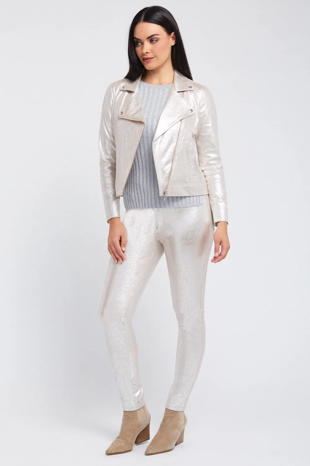Mariel Moto Jacket - Foiled Suede: FINAL SALE sold by Peace of Cloth product image thumbnail 2