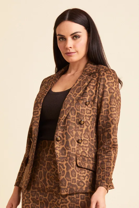 Steely 1 Button DB Jacket - Cheetah Print: FINAL SALE sold by Peace of Cloth