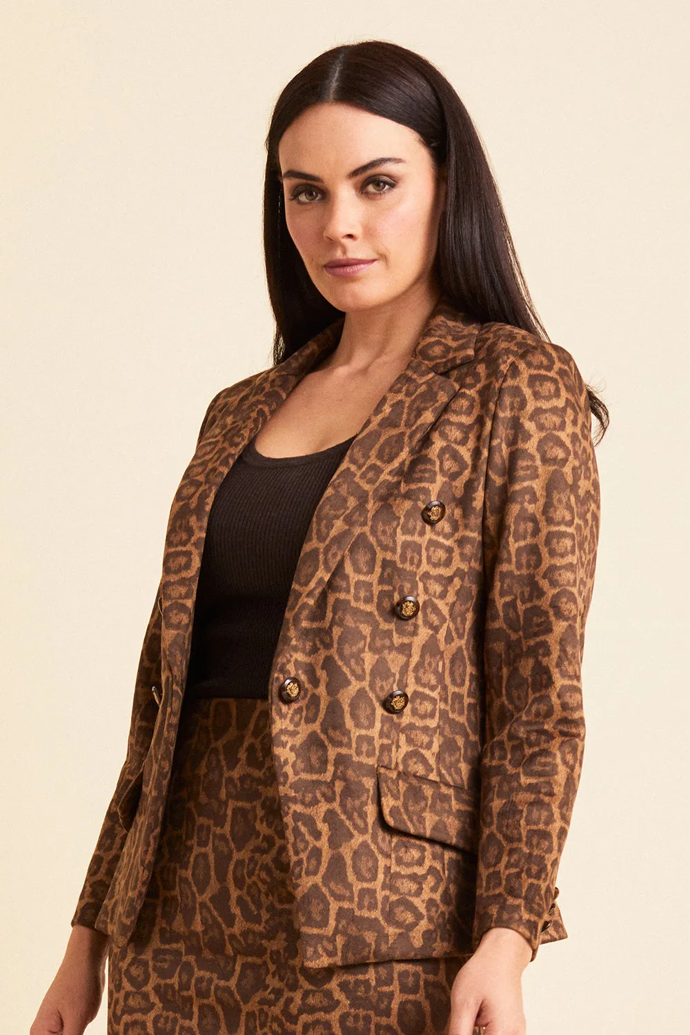 Steely 1 Button DB Jacket - Cheetah Print: FINAL SALE sold by Peace of Cloth