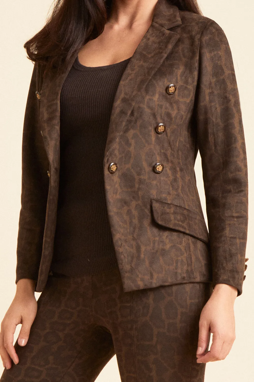 Steely 1 Button DB Jacket - Cheetah Print: FINAL SALE sold by Peace of Cloth product image thumbnail 5
