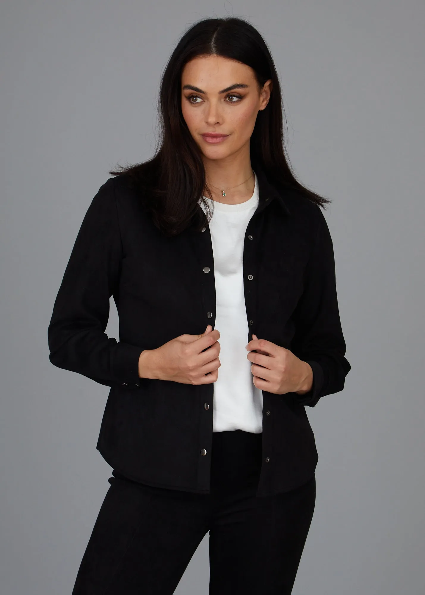 Kyle Snap Shirt - Faux Suede: FINAL SALE sold by Peace of Cloth