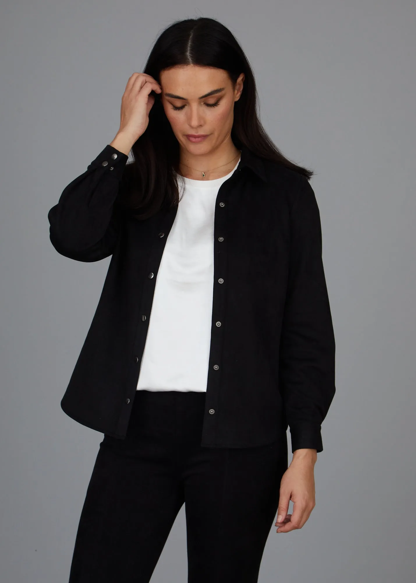 Kyle Snap Shirt - Faux Suede: FINAL SALE sold by Peace of Cloth product image thumbnail 2