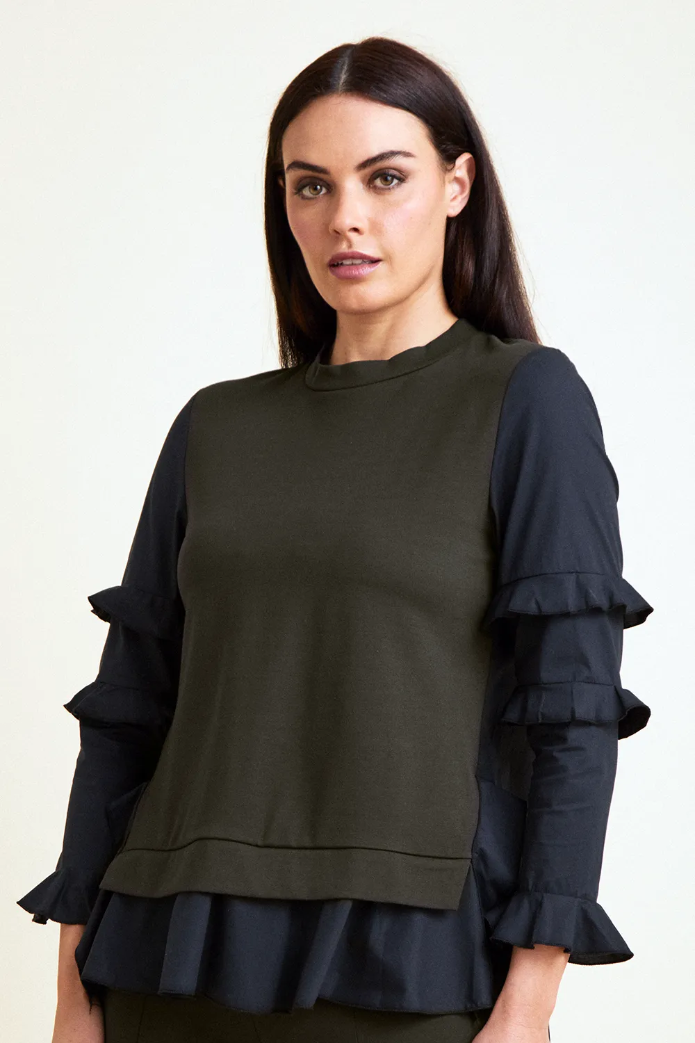 Bridgette Hi-Lo w/Ruffle Sleeve - Mixed Media: FINAL SALE sold by Peace of Cloth product image thumbnail 5