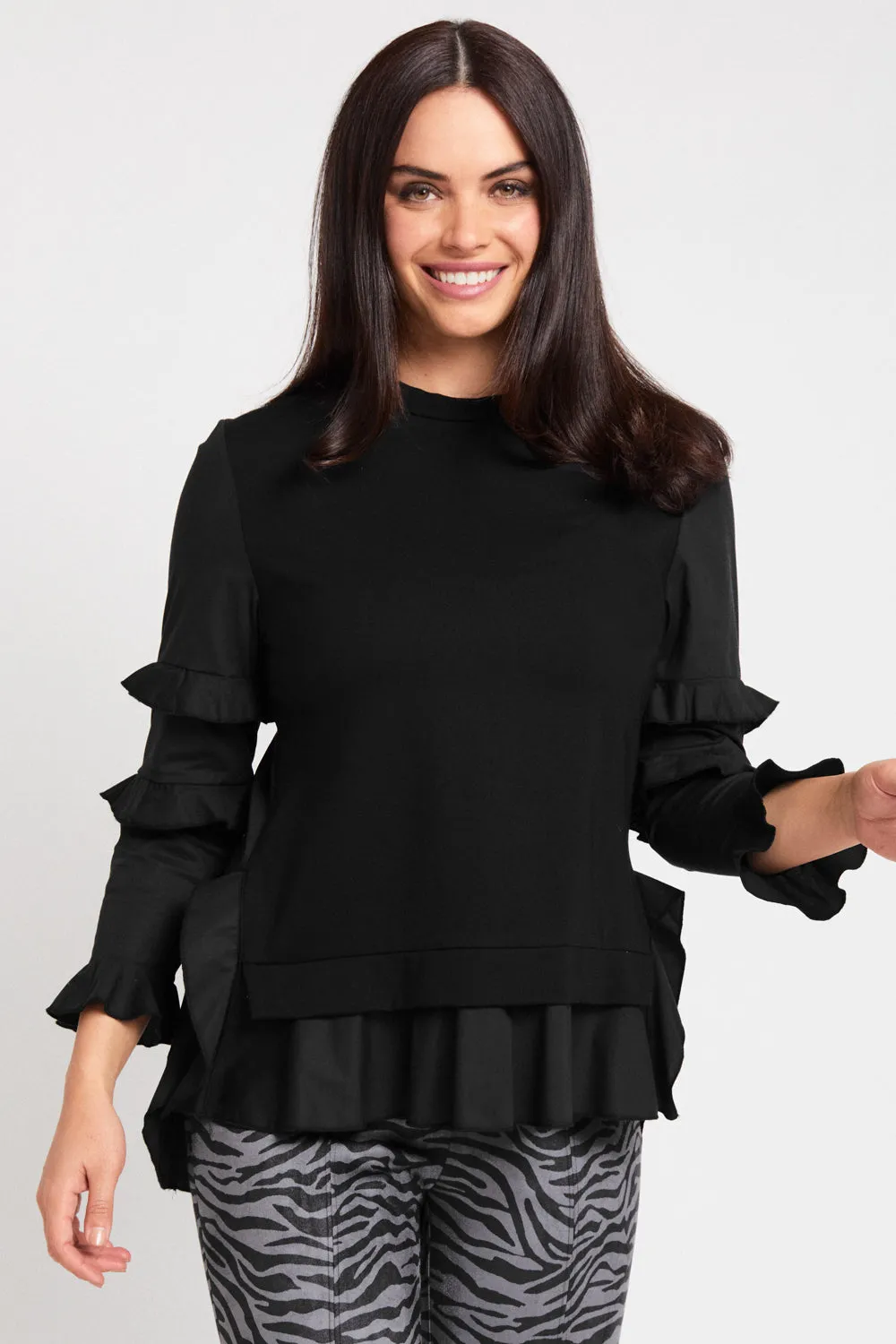 Bridgette Hi-Lo w/Ruffle Sleeve - Mixed Media: FINAL SALE sold by Peace of Cloth product image thumbnail 2