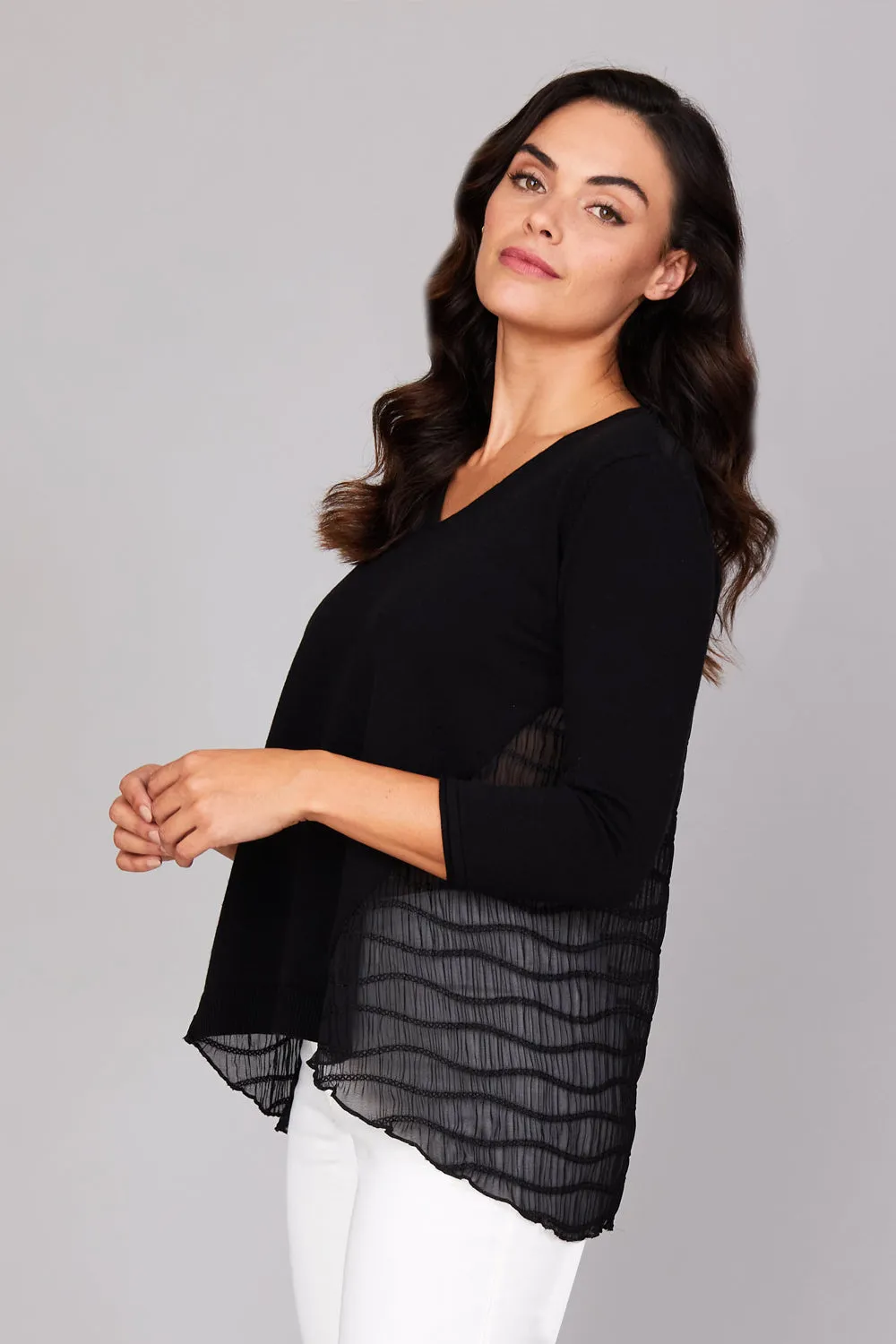 V Neck w/ Chiffon: FINAL SALE sold by Peace of Cloth product image thumbnail 2