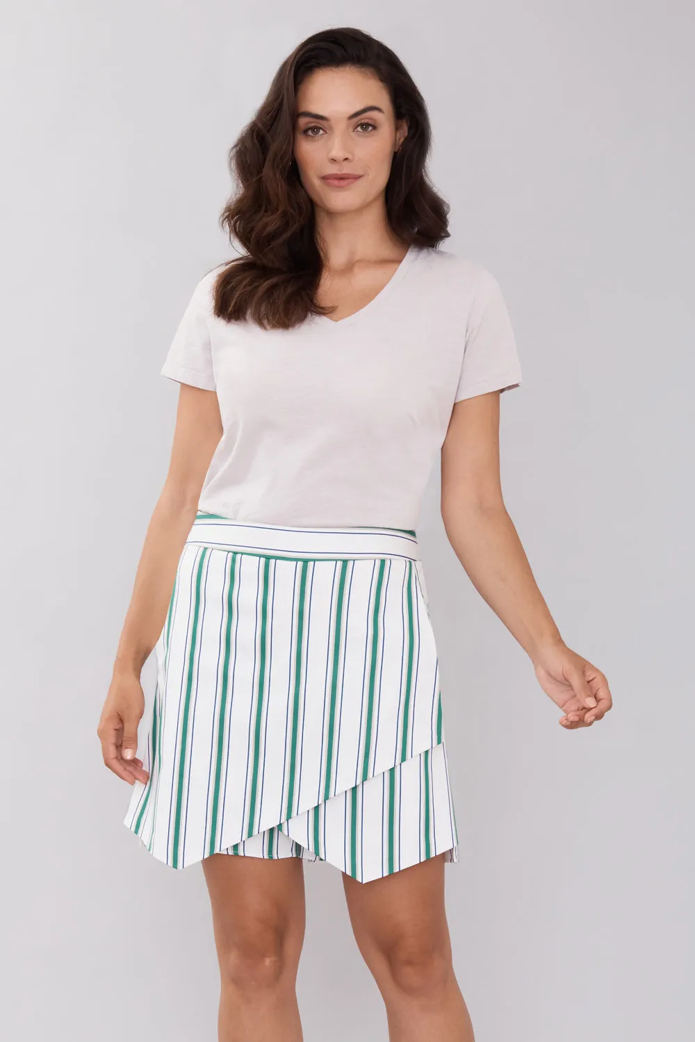 Larissa Skort - Parallel Stripe: FINAL SALE sold by Peace of Cloth
