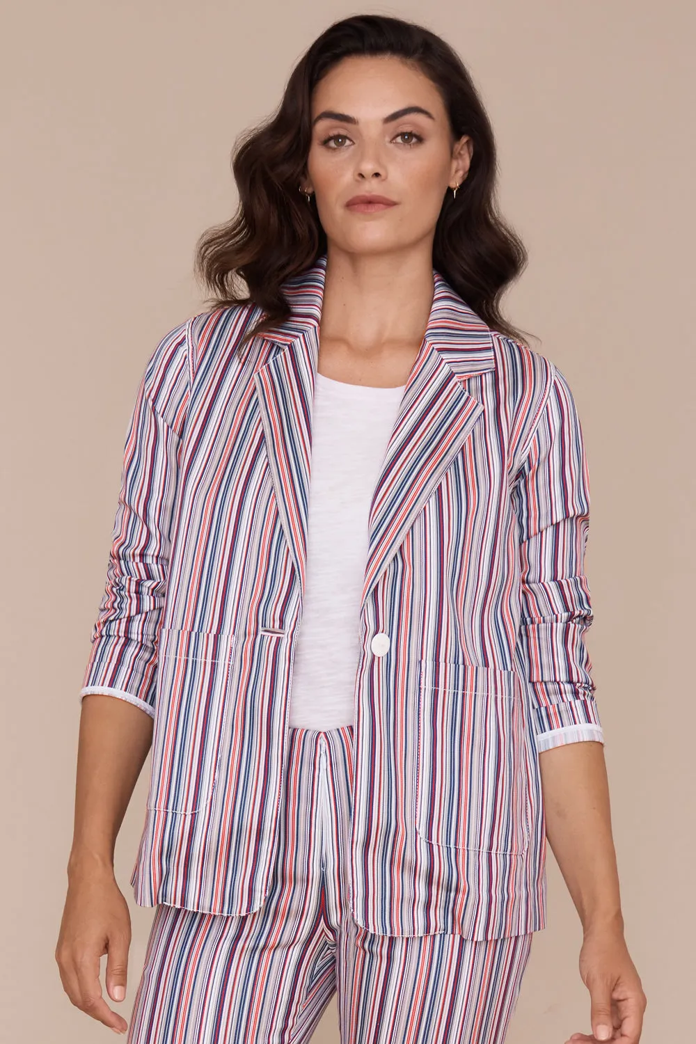 Kennedy Jacket - Parallel Stripe: FINAL SALE sold by Peace of Cloth