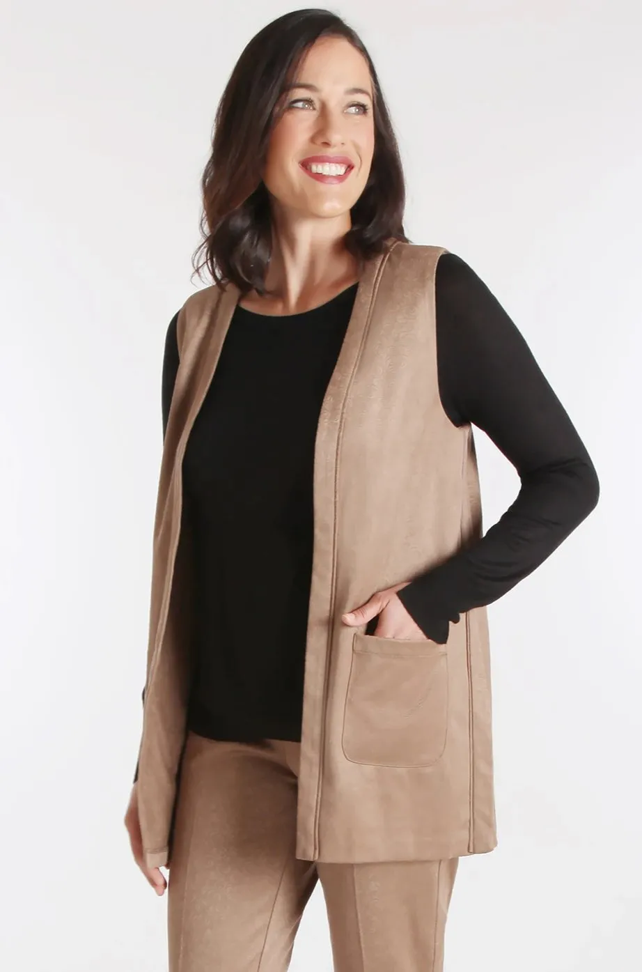 Georgette Vest - Embossed Faux Suede: FINAL SALE sold by Peace of Cloth