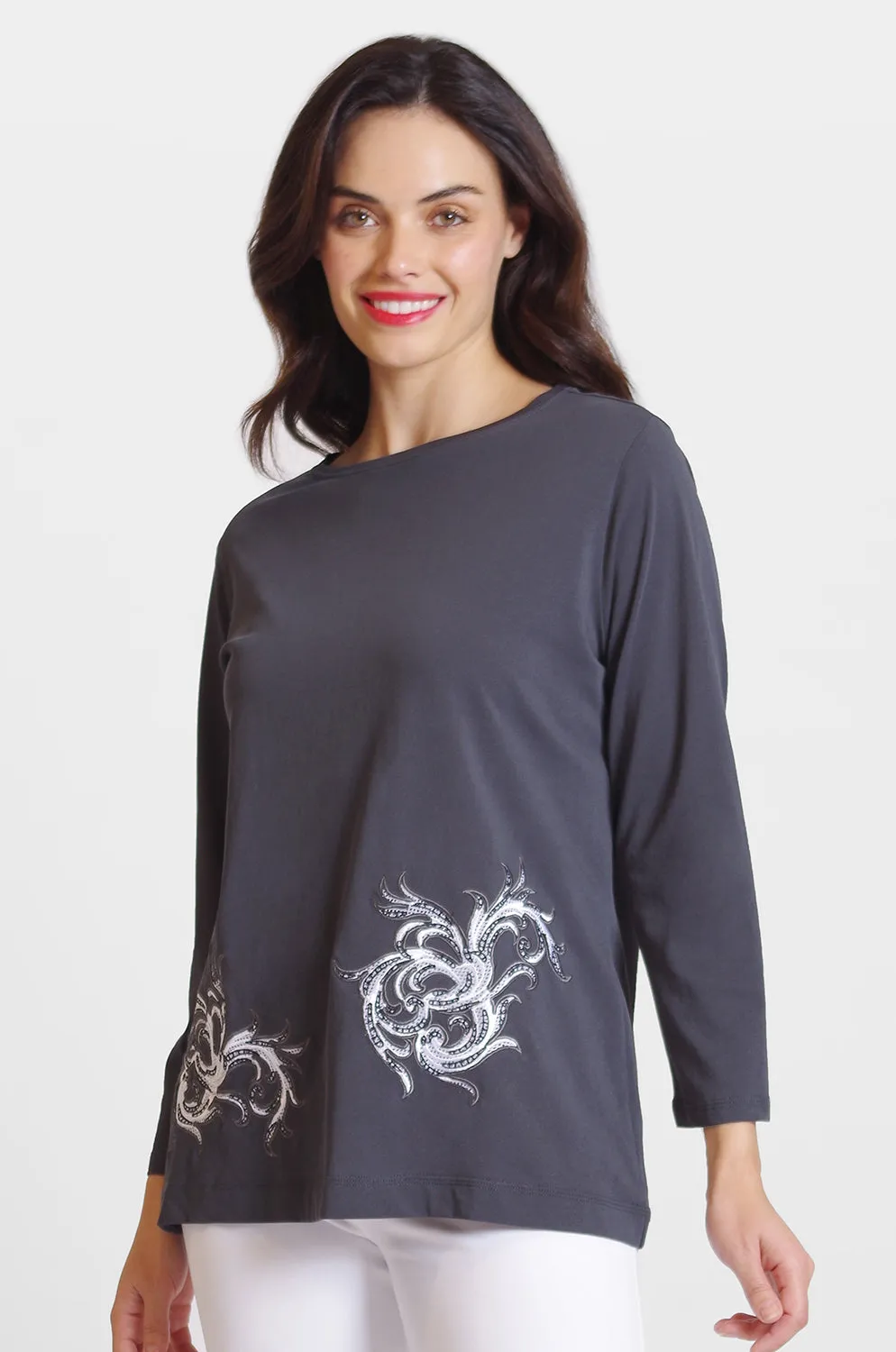 Long Sleeve Embroidery Tee: FINAL SALE sold by Peace of Cloth product image thumbnail 3