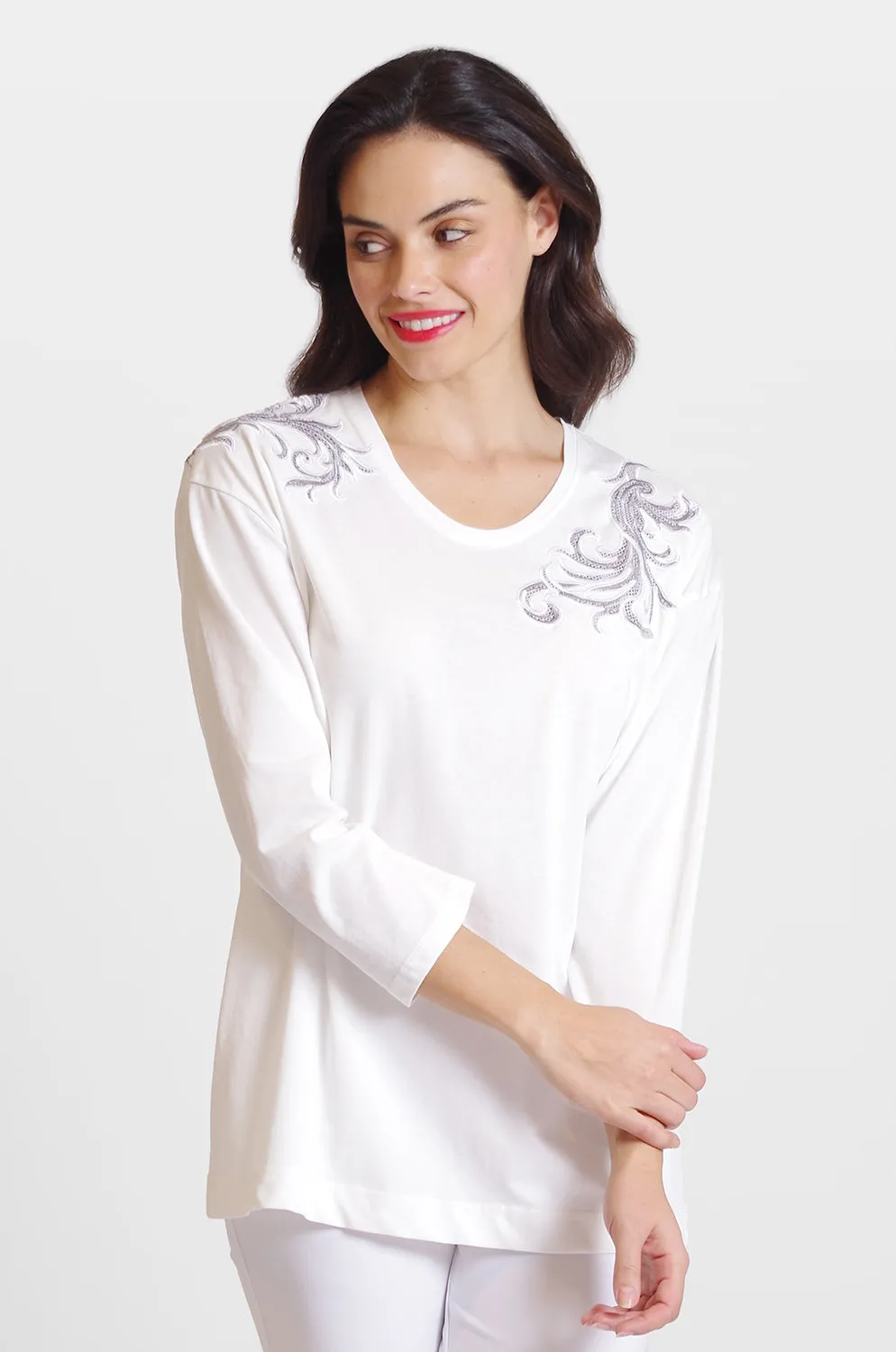 Shoulder Embroidery Tee: FINAL SALE sold by Peace of Cloth product image thumbnail 2