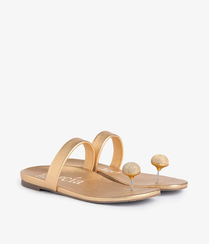 bria / gold nappa lame-gold crystal sold by Pedro Garcia