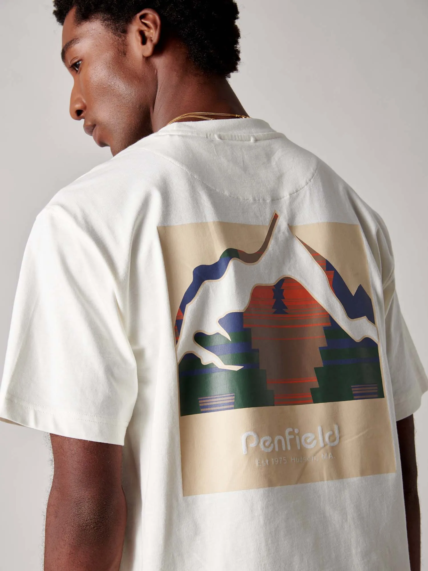 Mountain Back Forefounders T-Shirt in Vanilla Ice sold by Penfield product image thumbnail 2