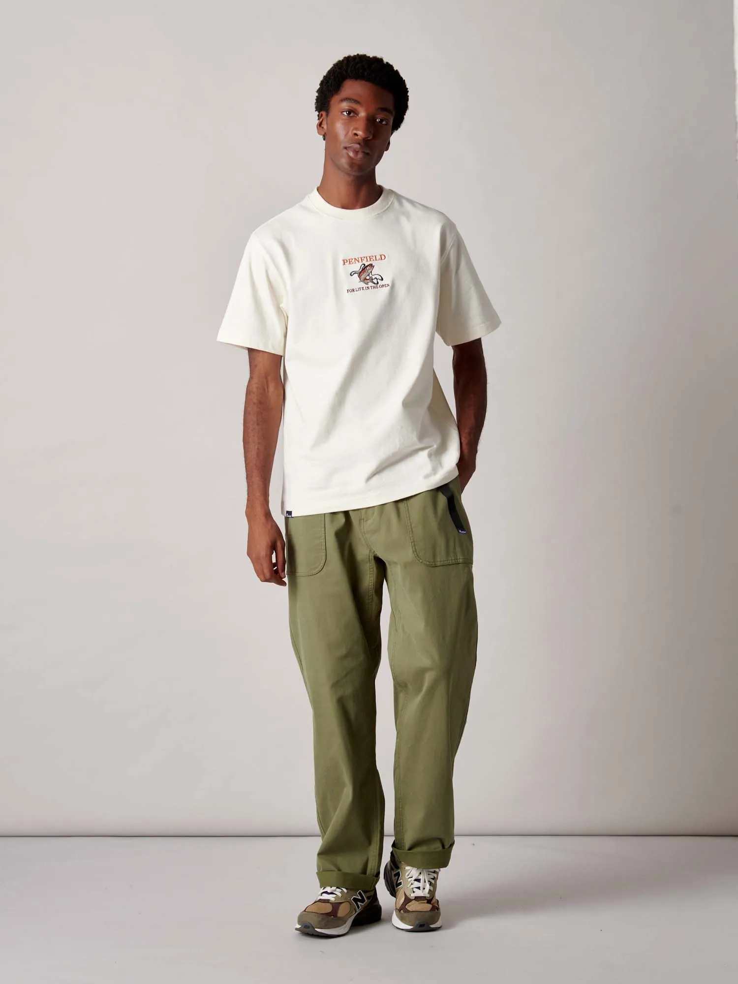 Embroidered Trout T-Shirt in Vanilla Ice sold by Penfield product image thumbnail 3