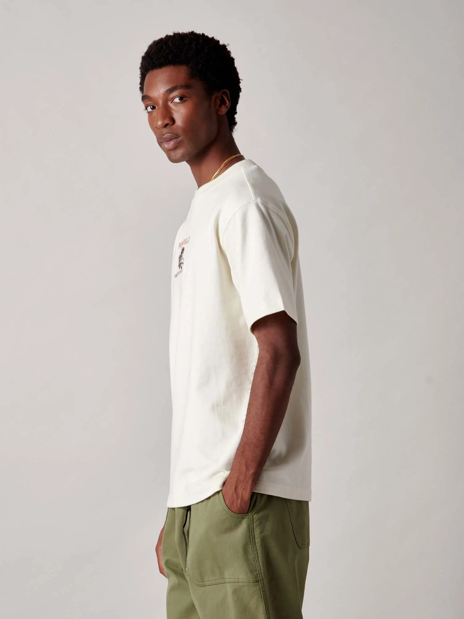 Embroidered Trout T-Shirt in Vanilla Ice sold by Penfield product image thumbnail 4
