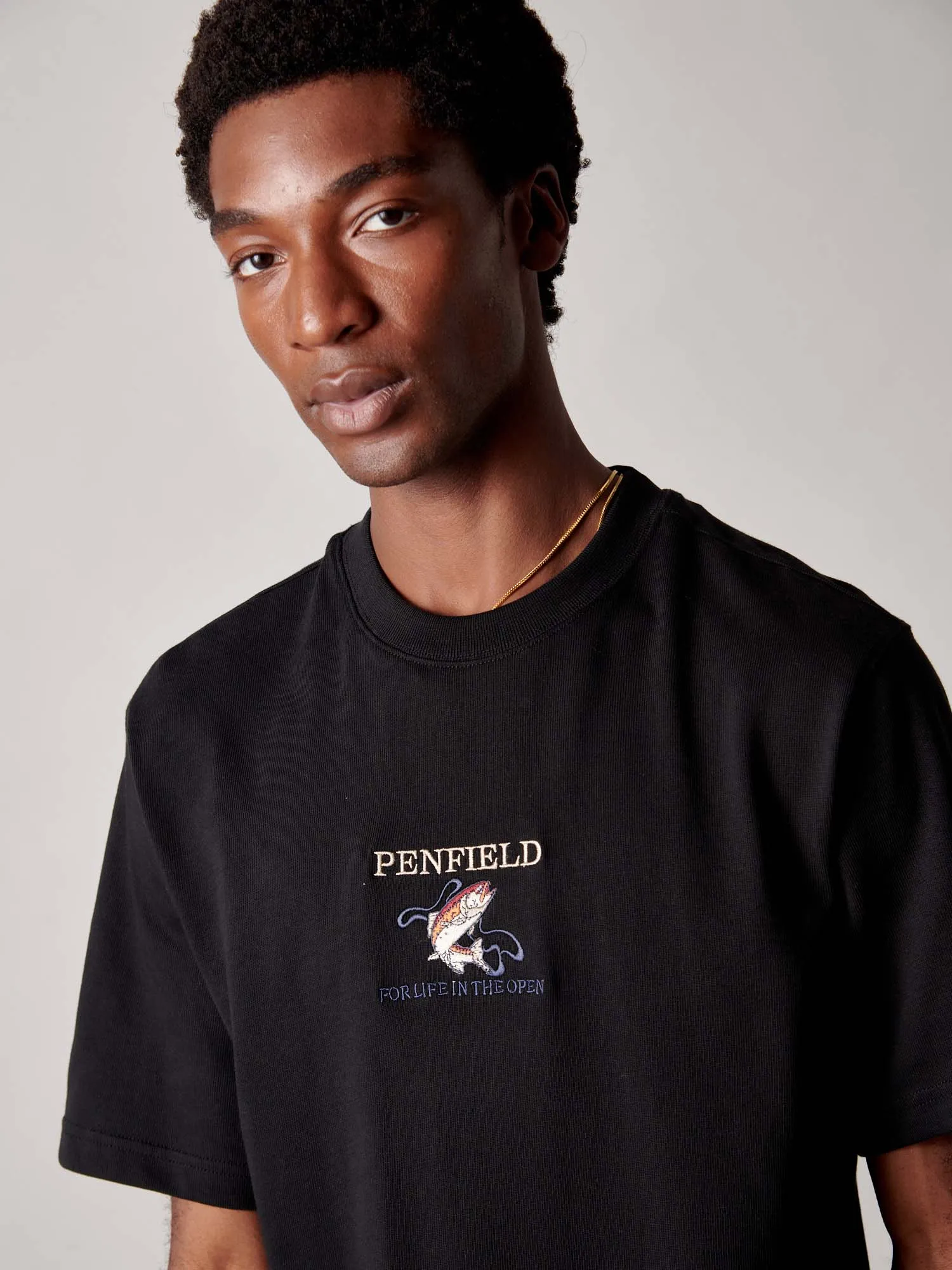 Embroidered Trout T-Shirt in Black sold by Penfield product image thumbnail 4