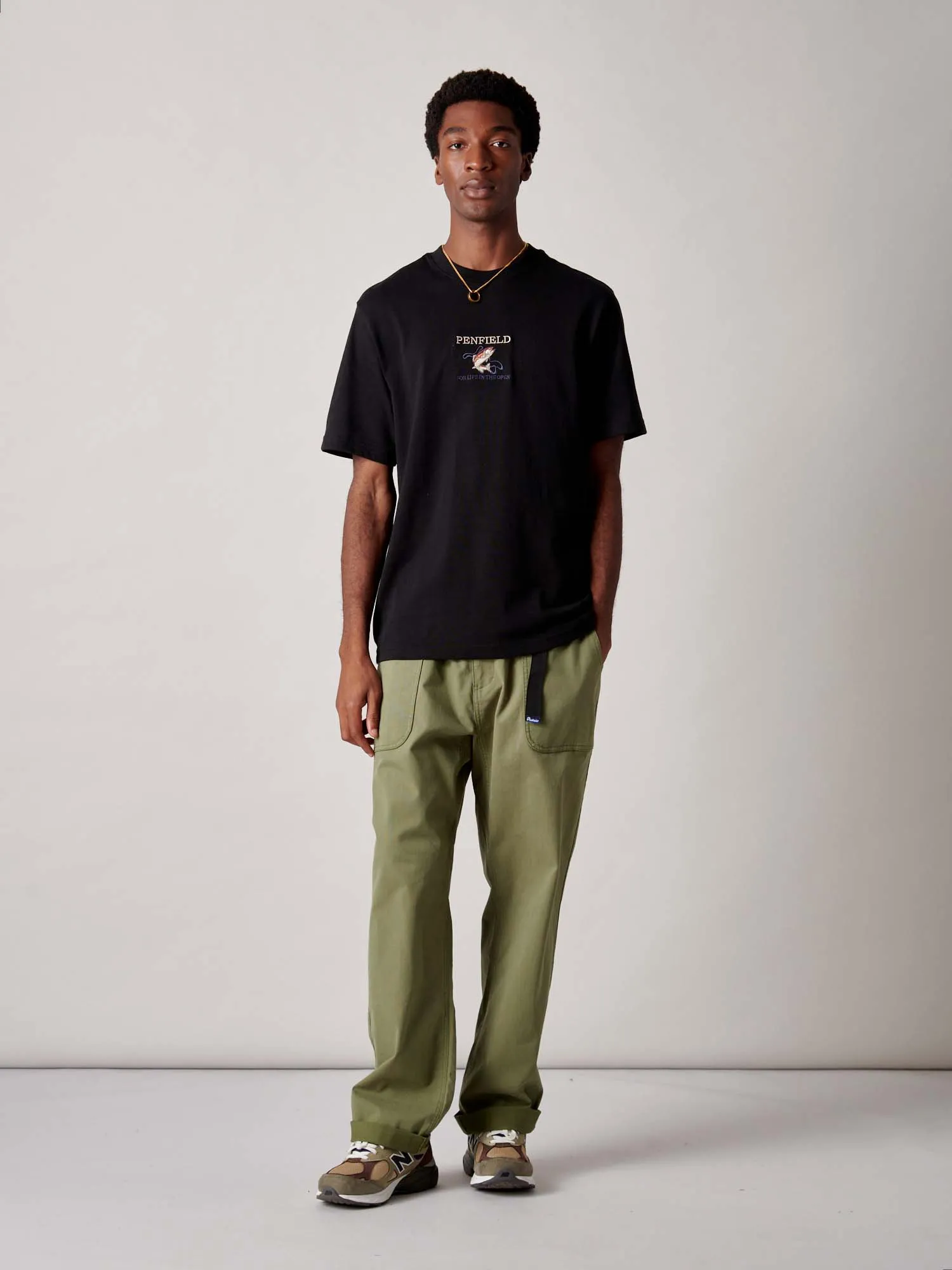 Embroidered Trout T-Shirt in Black sold by Penfield product image thumbnail 3