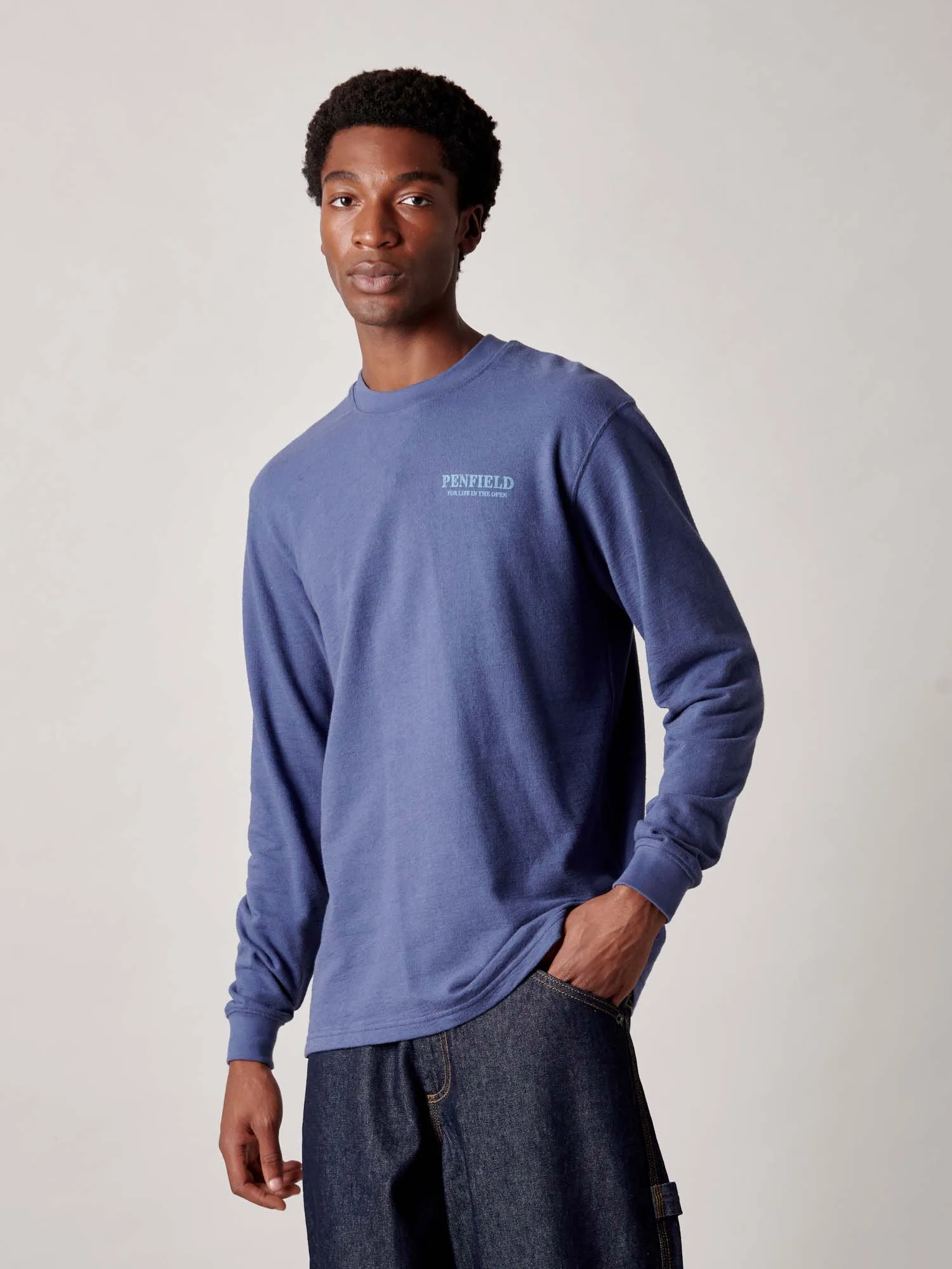 Winter Mountain Long Sleeve T-Shirt in Blue Indigo sold by Penfield product image thumbnail 3