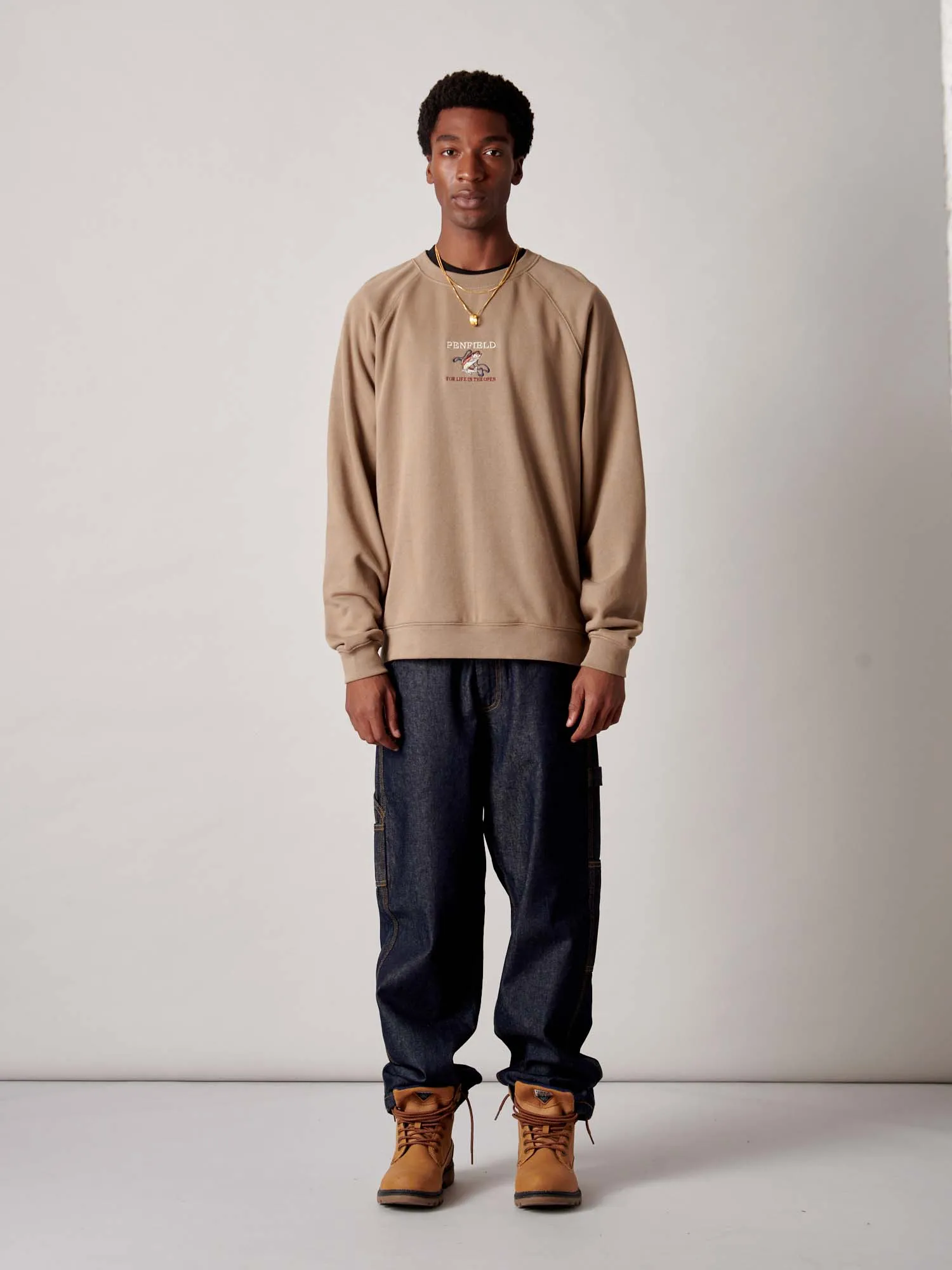 Embroidered Trout Crew in Lead Gray sold by Penfield product image thumbnail 3