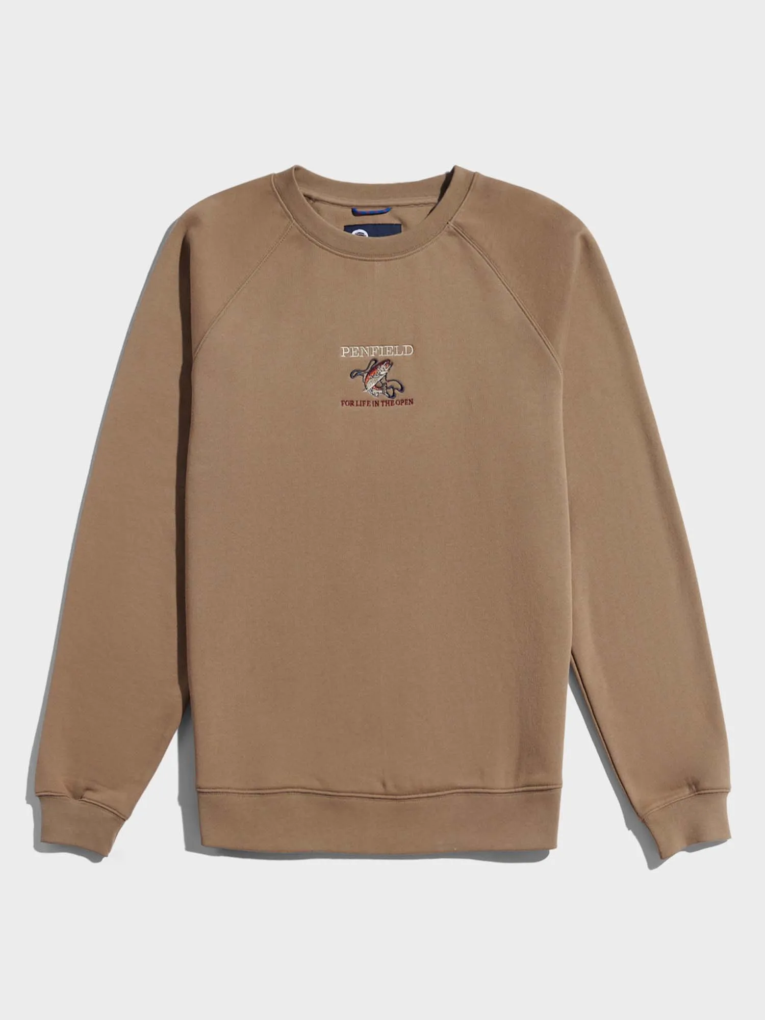 Embroidered Trout Crew in Lead Gray sold by Penfield