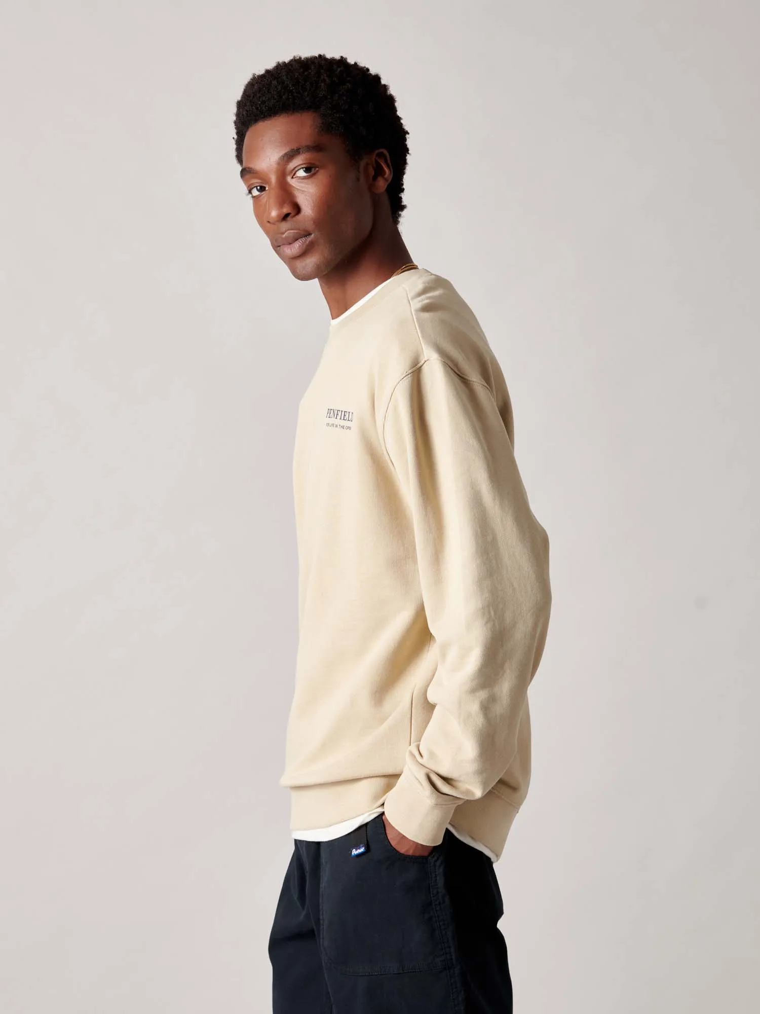Circle Riverview Crew in Brown Rice sold by Penfield product image thumbnail 5