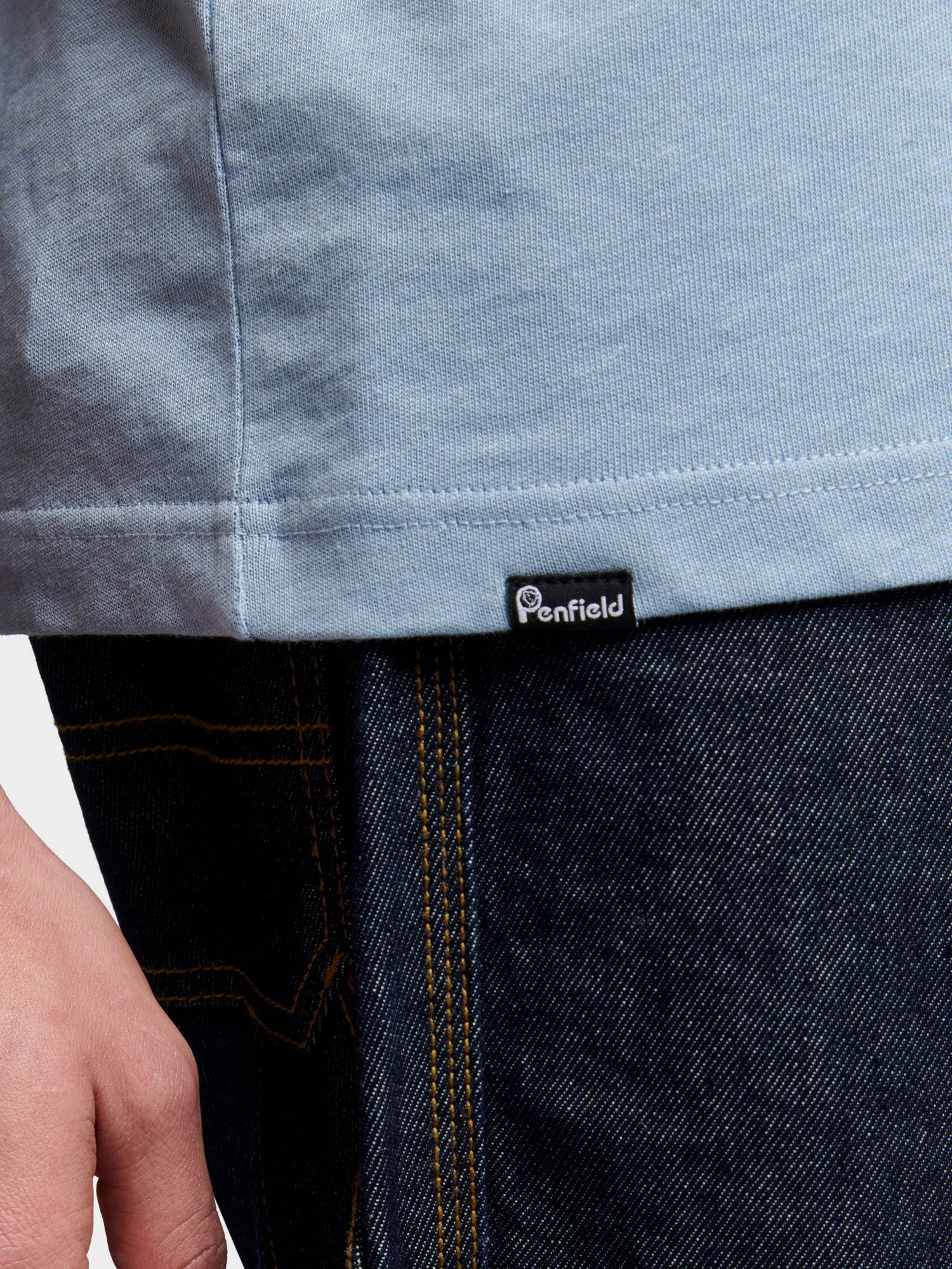 Relaxed Fit Embroidered Mountain T-Shirt in Soft Chambray sold by Penfield product image thumbnail 5