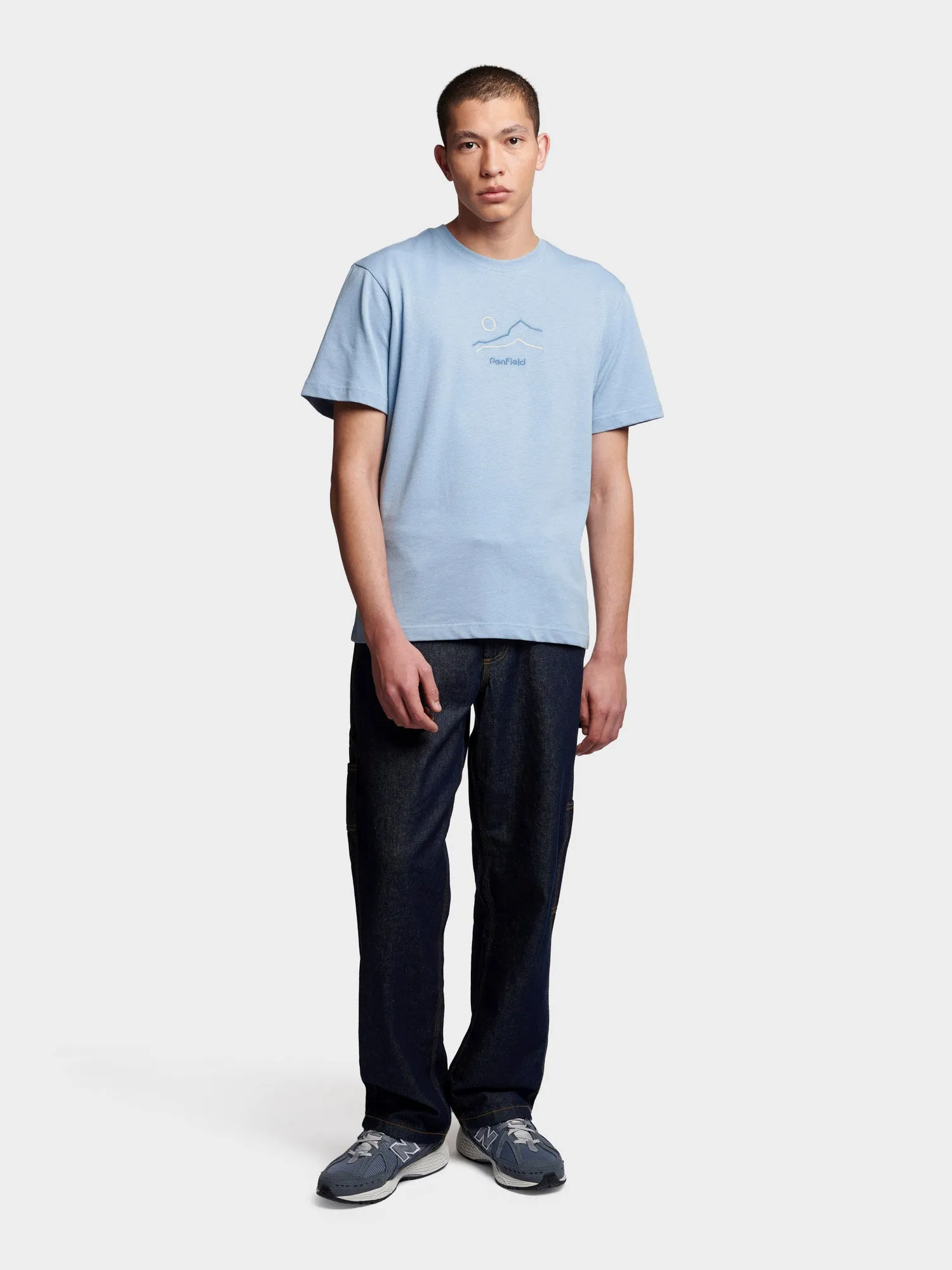 Relaxed Fit Embroidered Mountain T-Shirt in Soft Chambray sold by Penfield product image thumbnail 2