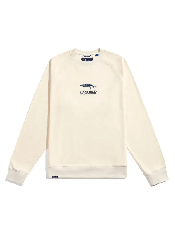 Embroidered Retro Whale Sweatshirt in Vanilla Ice sold by Penfield